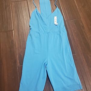 Zara biker bodysuit size medium in blue new with tags